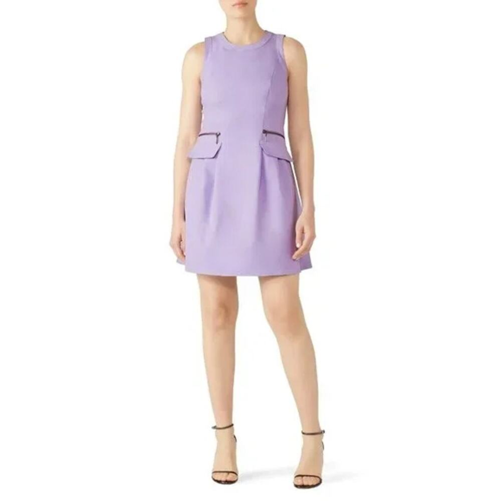Nanette Lepore Womens Revolution Dress 6 Purple Stretch Crew Neck Sleeveless